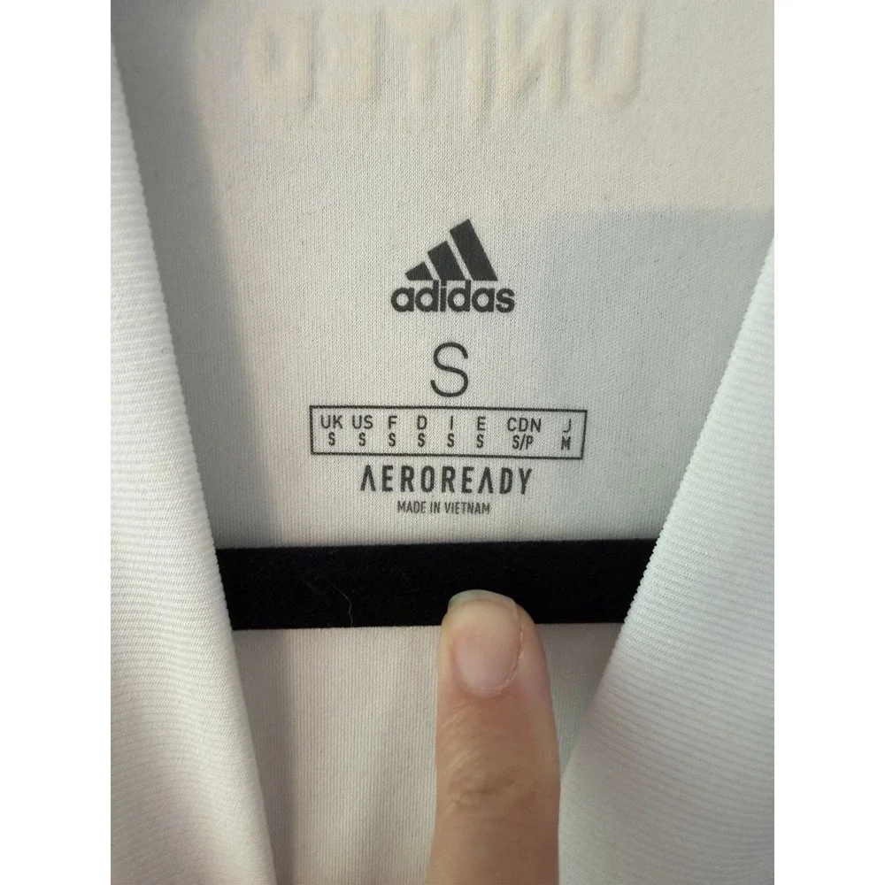 Atlanta United FC Soccer Jersey Men's Small White Gold Short Sleeve Adidas